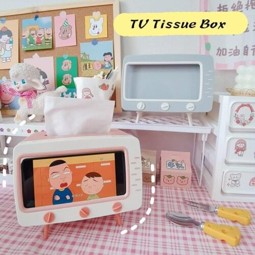 TV Tissue Box Living Room Drawer Multifunctional Mobile Phone Shelf Tissue desktop Creative Storage Box Household Kitchen