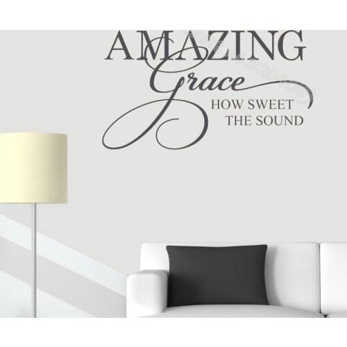 Amazing grace how sweet the sound Quotations Wall Sticker house decor lettering inspirational uplifting motivational mural EB049