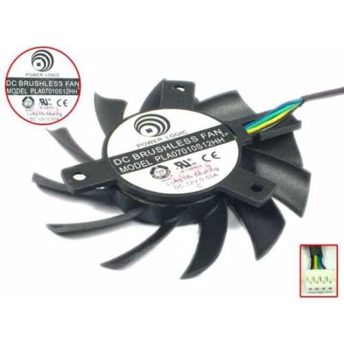 Power Logic PLA07010S12HH DC 12V 0.50A 64x64x10mm Server Cooling Fan