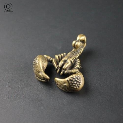 Vintage Brass Scorpion King Animal Keychain Pendant for Men Copper Punk Key Chain Metal Bag Car Key Ring Fashion Keyring Jewelry