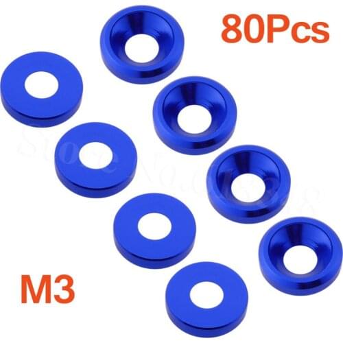 80PCS/Lot Aluminum M3 Countersunk Washer Flat Head Screws Bolts For RC Car Quadcopter Parts Drone Multirotors CNC