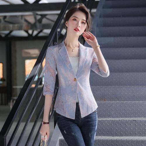 Female Shawl 2021 Summer Korean New Women Thin Style Slim Wild Single Button Hollow Lace Sun Protection Clothing Y142