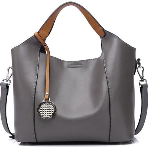 Genuine Leather Women Hand Totes Large Capacity Soft Shoulder Bags