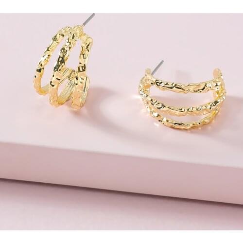 LUNA CHIAO Fashion Jewelry Gold Color Metal Hoops Earrings for Women