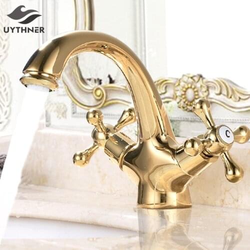 Roman copper/Antique Brass/Gold Bathroom Basin Sink Faucet Mixer Tap Single Handle Single Hole Solid Brass Deck Mounted Bath tap