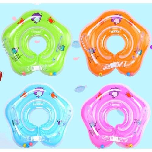 1Pcs Infant Bathing Float Circle Safety Eco-friendly PVC Neck FloatSummer Inflatable Baby Accessories Swimming Neck Ring