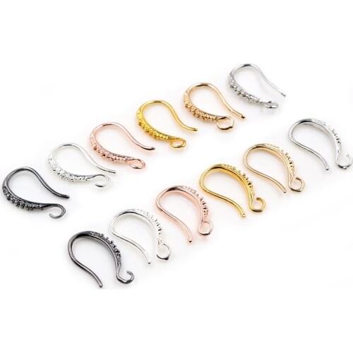 17x10mm 20pcs Rhodium Silver Gold Plated Earring Findings Earrings Clasps Hooks Fittings DIY Jewelry Making Accessories Earwire