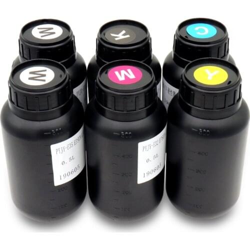 1L LED UV Ink 6 colors(CMYKWW) for UV flatbed printer for Ricoh GH2220 GEN4 GEN5 GEN6 LED UV ink