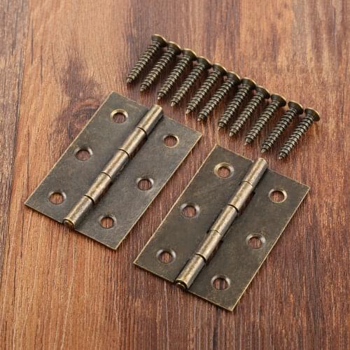 2pcs 65x40mm Antique Bronze Hinges For Wooden Cabinet Vintage Jewellery Box Furniture Hardware