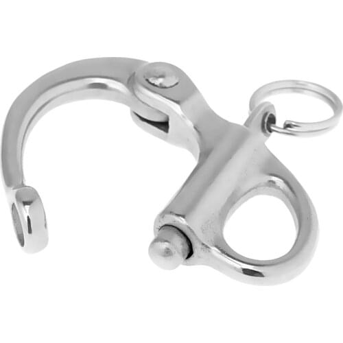 2Pieces 304 Stainless Steel Swivel Snap Shackle for Kayak Boat Yacht 3.2x2cm