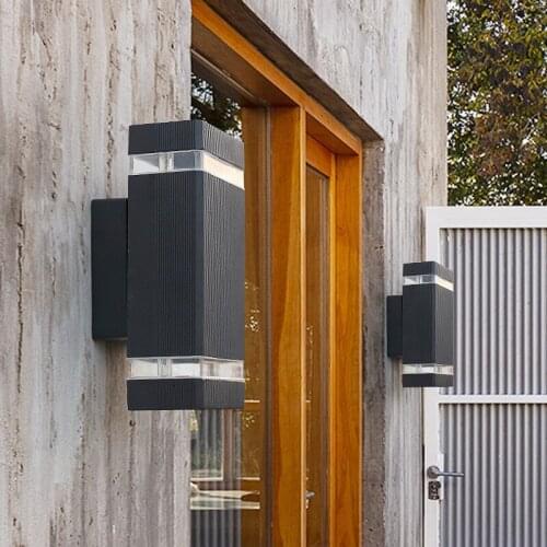 2021 New Arrival 2 pcs/lot LED Waterproof gu10 e27 Outdoor Wall Light 10w IP65 Aluminum Wall Lamp Black /Light Grey for choose