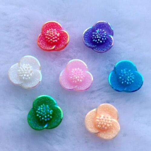 300PCS 11mm AB Color Flower Resin Rhinestones flatback Beads Scrapbooking crafts Jewelry Accessories -A95*10
