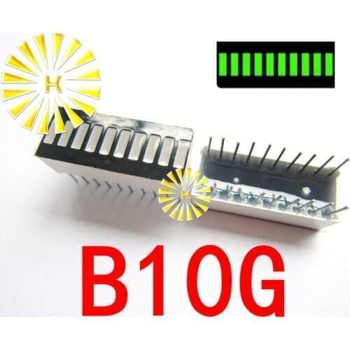 5PCSx 10 Segment Green Red Yellow LED Bar 10*25mm Digital Tube Display Module B10G B10R B10BY Light Beads