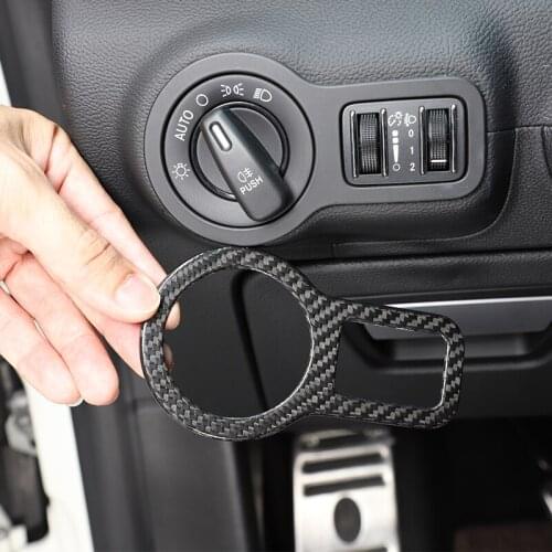 For Maserati Ghibli Quattroporte 2014-2021 Interior Real Carbon Fiber Modified Headlight Switch Decoration Sticker Accessories