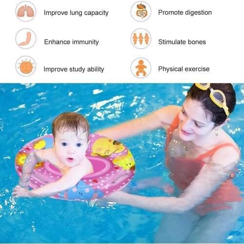 Baby Swimming Ring Inflatable Swimming Rings Double Handle Safety Baby Seat Float Swim Ring Water Toys Swim Circle for Kids