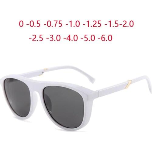 Women Men Minus Degree Polarized Sunglasses Prescription Gray Lens Oval Short-sight Sun Glasses For Female 0 -0.5 -0.75 To -6.0