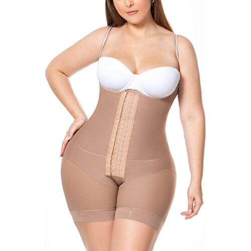 Double Compression Garment Front Closure Tummy Control Shapewear Slimming Fajas Waist Trainer Shaping Shorts