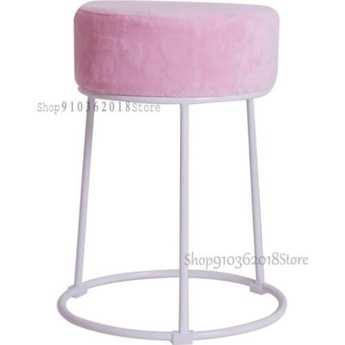 Comb Makeup Stool Pink Girl Heart Iron Round Dining Chair Living Room Bedroom Nordic Simple Creative Small Chair