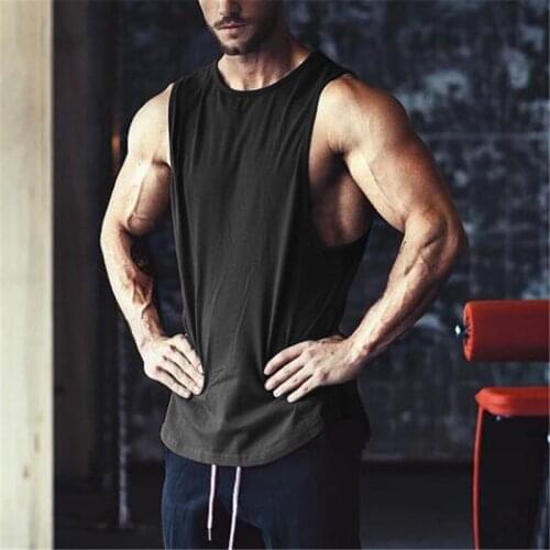 Cotton Sleeveless Shirt Clothing tank top Singlet Muscle vest Stringer gym Bodybuilding Fitness Running Training t-shirt