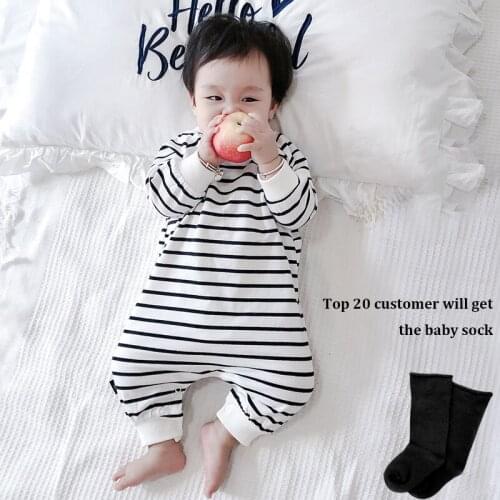 Newborn Baby Girls Boys Cotton Rompers Autumn Spring Children Toddler Striped Jumpsuit outfit Soft Baby Long Sleeves Clothes