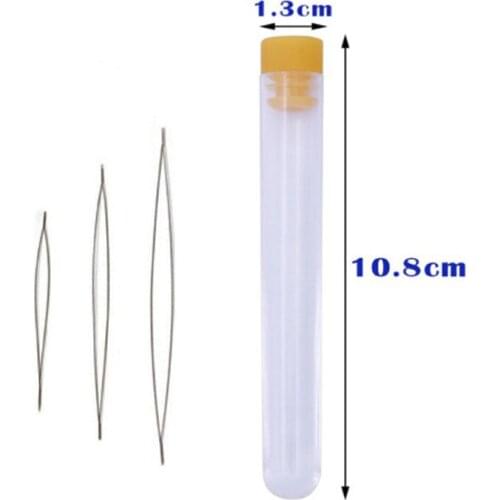 9pcs/Set Stainless Steel Big Eye Curved Open Beading Needles 45/55/75mm Threading String Cord Jewelry Making Tools Pin for Beads