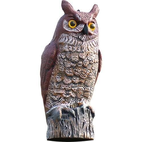 Simulation Solar Power OWL To Scare Birds Scarecrow Fake Horned Owl Decoy Panel Blink Vocal Pest Repellent Ornament Garden Tool