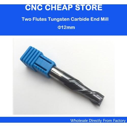 1PC 2F Two Double flutes HRC55 Dia 12mm length 75mm tungsten carbide end mill bit CNC milling cutter Lengthen 12*12*30mm
