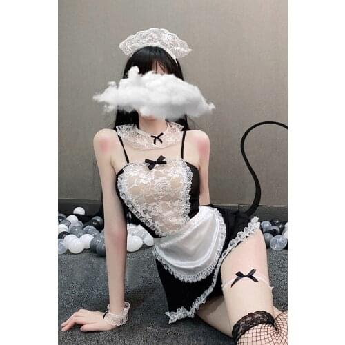 Sweet Gothic Lolita Dresses Japanese Cosplay Costume Apron Maid Dress Uniforms Halloween Costumes Women Sexy Lingerie