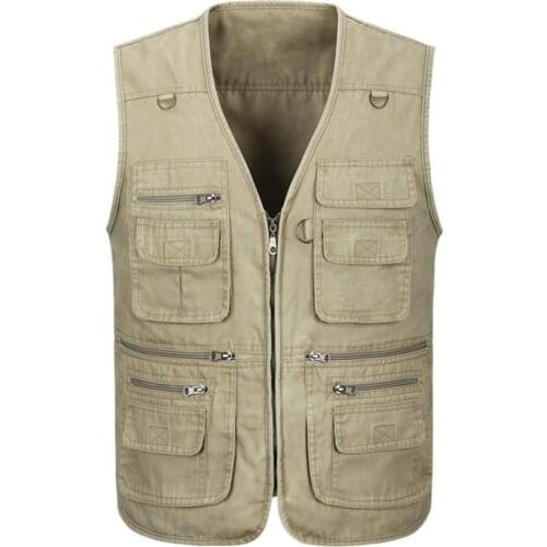 Men Vests Multi Pockets Waistcoat Vest Outdoor Travel Fishing Photography Gilet Jacket Mens Clothing костюм мужской 2021
