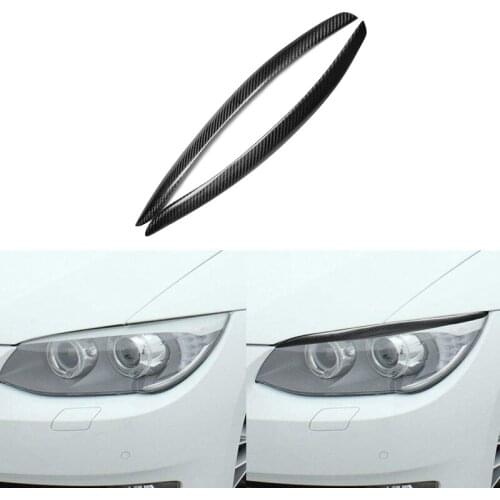 For BMW E92 M3 2005-2012 Real Carbon Fiber Headlight Cover Eyebrows Eyelids Car Sticker Trim Protector