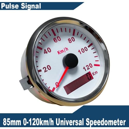 New Universal 85mm Speedometer Odometer Speedo Gauge 200km/h f or Car Truck Motor Auto with Backlight 12V 24V (Pulse Signal)