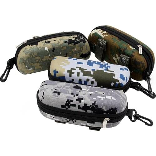 Outdoor Portable Camouflage Sunglasses Case Zipper Glasses Case Belt Sunglasses Storage Box Glasses Bag Case