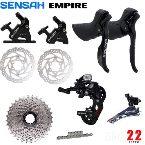 SENSAH EMPIRE 2x11 Speed Groupset Shifter + Rear Derailleurs + Cassette + Disc brakes For Road Bike Bicycle UT 105 R7000