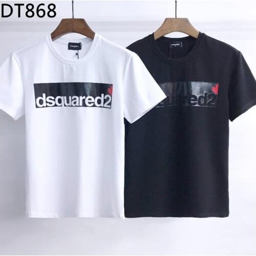 Genuine Dsquared2- men and women dsq graphic print T-shirt, couple cotton T-shirt DT868