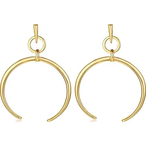 Popular Hoop Earrings Jewelry For Women Ins Wind Gold Color Open Round Circle Earrings Simple Style Earrings Jewelry for Female