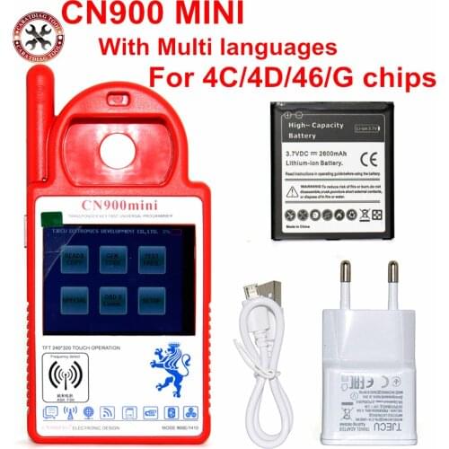 2019 Newest Mini CN900 Smart CN900 Mini Transponder Key Programmer Chip Programmer Mini CN 900 multi-language Copy 4C/4D Chip