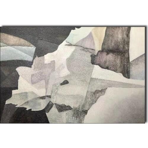 Simple Abstract Acrylic Painting Modern Geometric Picture Canvas Wall Art Handmade Quality Home Artwork For Living Room Decor