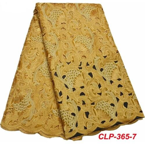Hand cut African lace Latest Swiss Voile Lace In Switzerland embroidery Nigerian sewing cloth high quality 5 yards CLP-365