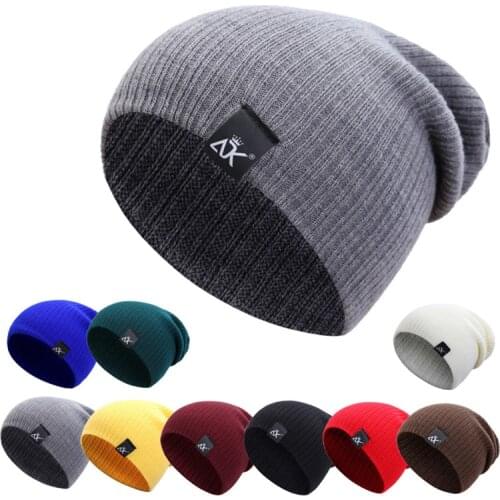 Cotton Blends Mens Beanies For Women Outdoor Bonnet Skiing Hats Unisex Keep Warm In Winter Solid Color Knitted Hat Hip Hop Cap