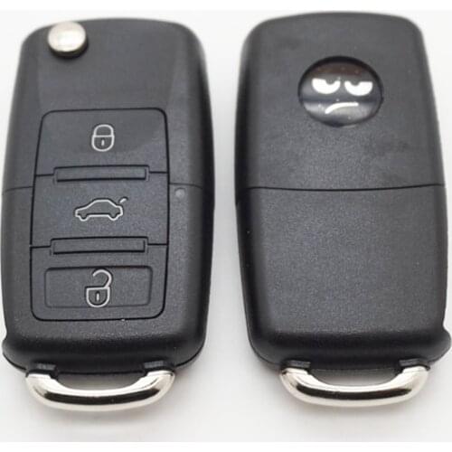 Xinyuexin Flip Folding Remote Car Key Shell Case for VW Polo Passat B5 B6 Tiguan Golf 4 5 for Seat for Skoda HU66 Blade 2/3/4B