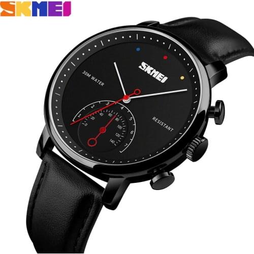 SKMEI Business Quartz Watch Men Fashion Simple Watch Leather Strap Watches Alloy Case Waterproof Wristwatch Relogio Masculino