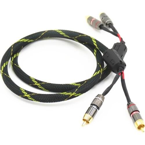 USA 6N 4-core Silver-plated HIFI Stereo RCA Cable High-performance Premium Hi-Fi Audio 2rca to 2rca Interconnect Cable