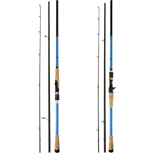 Carbon Cast Lure Rod Three-section 1.8m 2.1m 2.4m 2.7m 3.0m Portable Fishing Rod Casting/Spinning Lure Fishing Rod