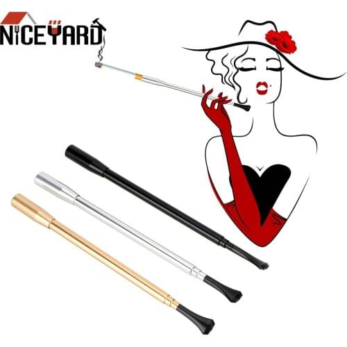 NICEYARD Aluminum Alloy Retractable Smoking Pipe Womens long Series Portable Cigarette Holder Cigarette Accessories