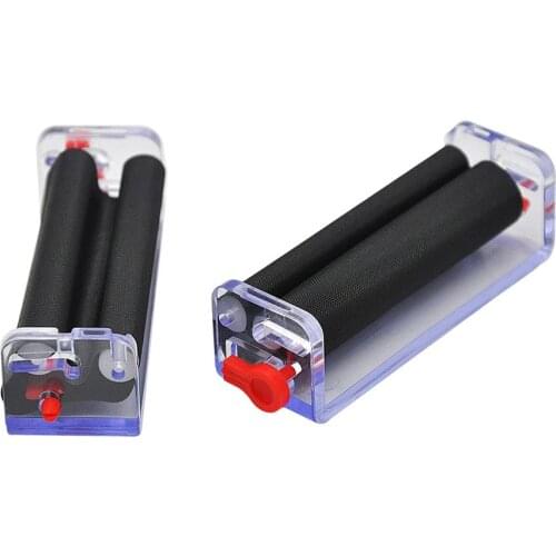 1PC 70MM Plastic Tobacco Roller Hand Roller Machine Adjustable Cigarette Rolling Machine For Rolling Paper Transparent