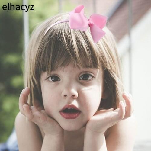 1PC New Girls Fashion 4.5 inches Bow Headband Ribbon Colors Covered Hairband with Boutique Grosgrain Ribbon Bow Chic Hairbands