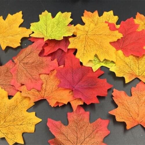 100pc Maple Leaf DIY Accessories Artificial Flower Wedding Decor Silk Flowers Home Christmas Decoration Craft