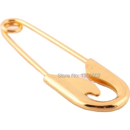 2pcs/lot large 98mm Top Quality Gold Color Metal Safety Pins Brooch Pins For Curtain