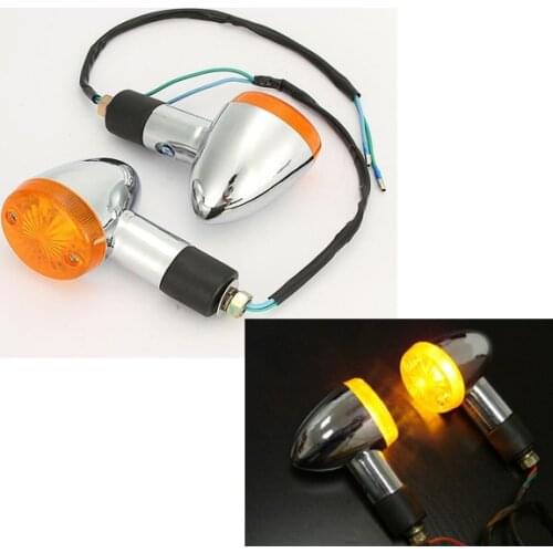 2pcs Motorcycle Bike Amber Indicator Bullet Turning Signal Lights for Suzuki Boulevard C109R C50 C90