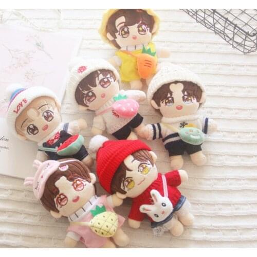 20cm Plush Dolls Clothes rabbit Fruits Satchel Bag Accessories for Korea Kpop EXO Idol Dolls Clothing Fans Gift